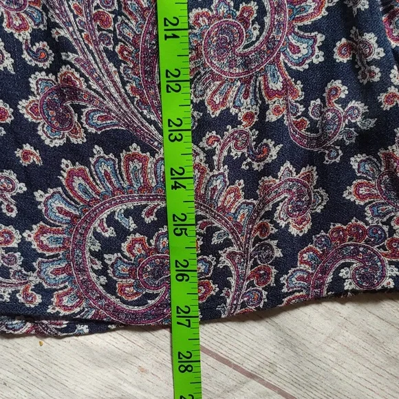 Lucky Brand Blue and Pink Flowy Blouse With Tie - Picture 10 of 10